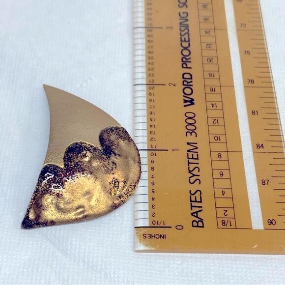 Vintage Modernist Copper Clip On Earrings 2” Gorgeous - Picture 6 of 6